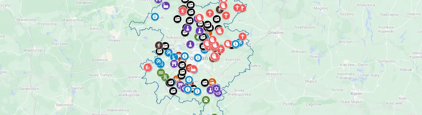 Mapa atrakcji wokół Poznania