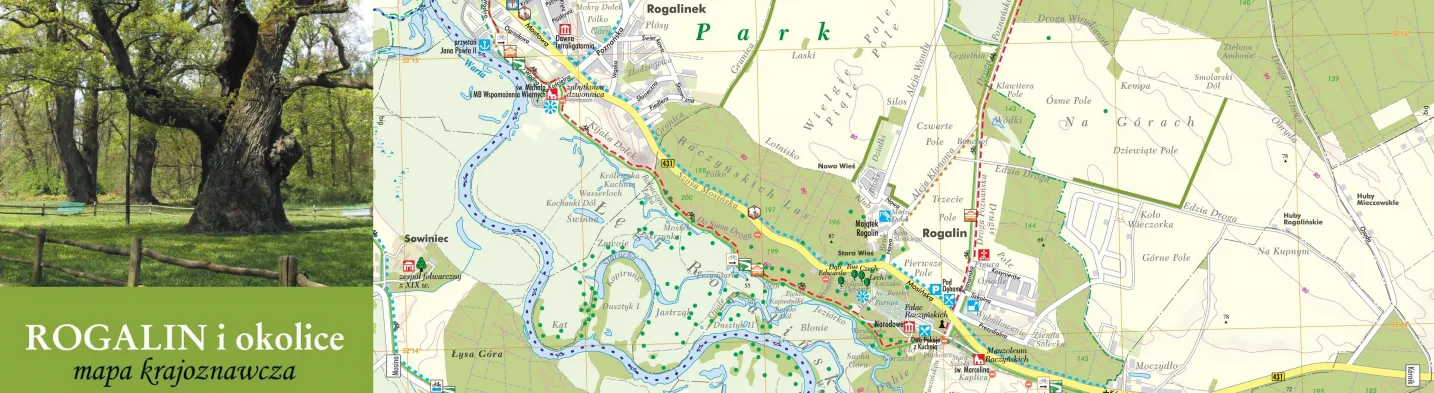 Mapa krajoznawcza Rogalin i okolice