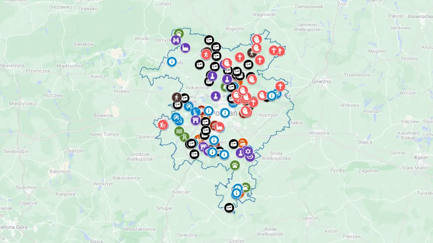 Główny obrazek Mapa atrakcji wokół Poznania